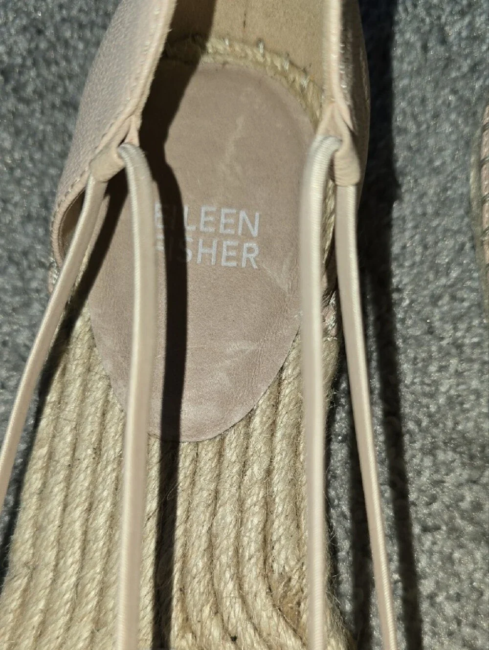 Eileen Fisher Blush Leather Espadrille Flats